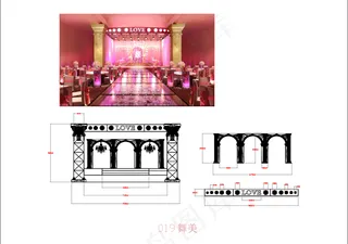 粉色贵族婚礼（源文件为所含物料平面...