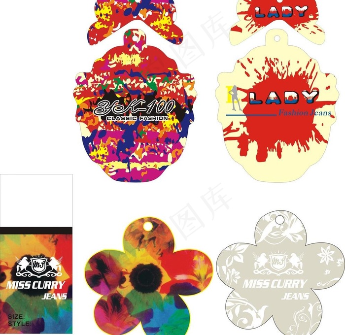 女装牛仔服装吊牌图片