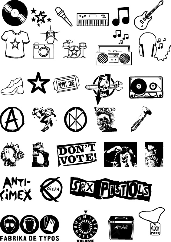 时尚生活图形剪影矢量素材