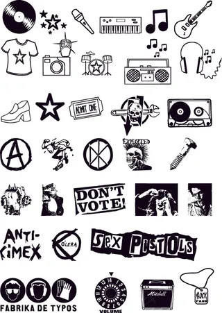 时尚生活图形剪影矢量素材