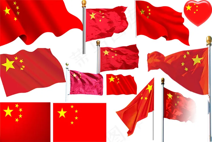 国旗分层素材集图片psd模版下载