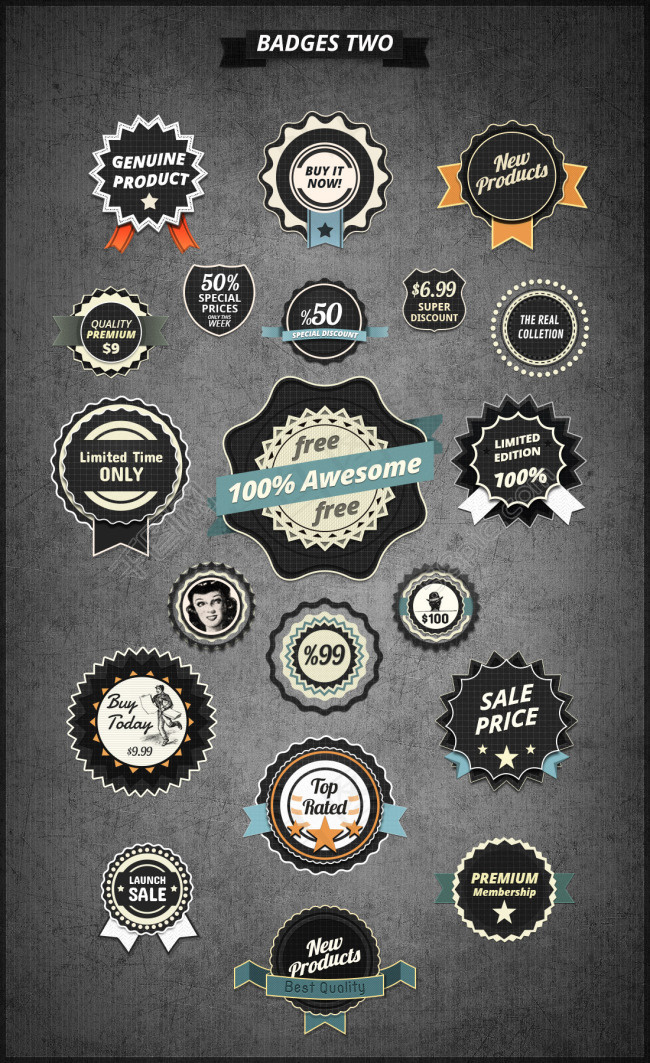 欧美范黑色badges合集二