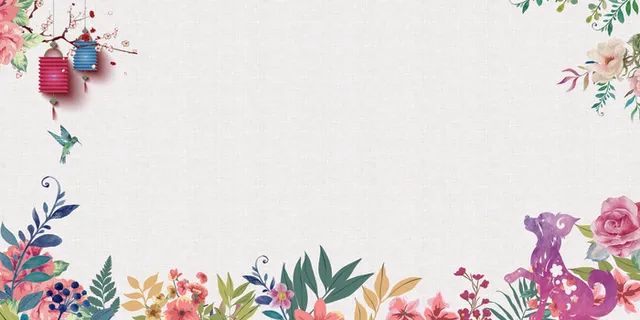 小清新婚礼签到海报背景展板素材