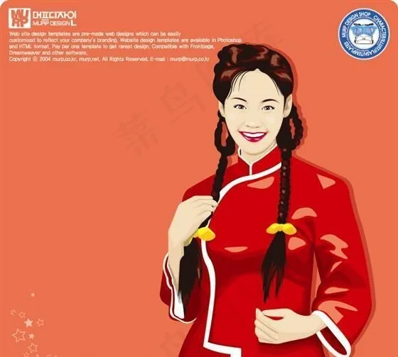 矢量休闲女性素材ai矢量模版下载