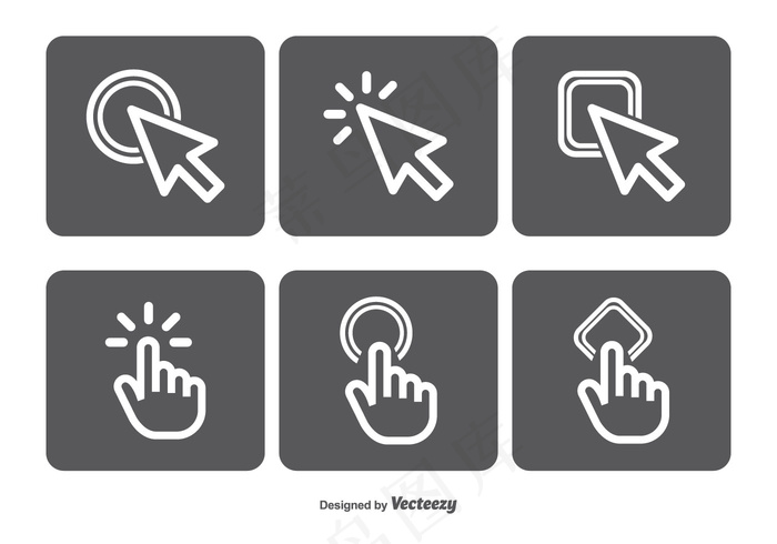 鼠标点击向量图标集