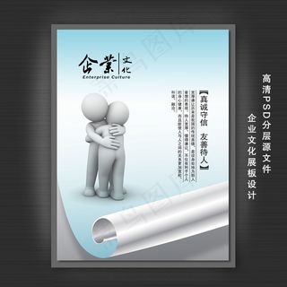 企业文化展板PSD模板下载