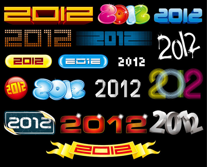 2012新年矢量集eps,ai矢量模版下载