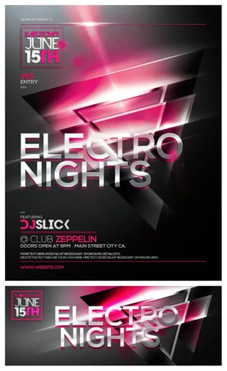 电之夜创意设计海报素材下载