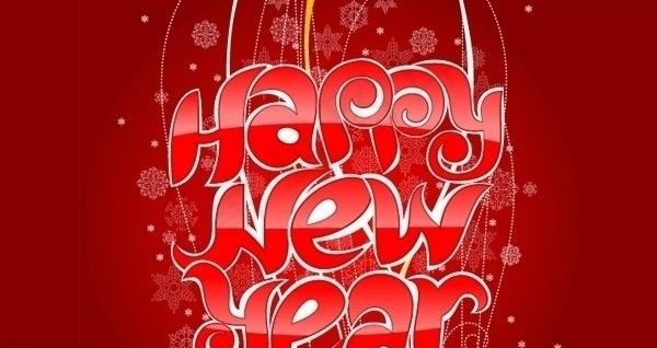 happy new year艺术字...ai矢量模版下载