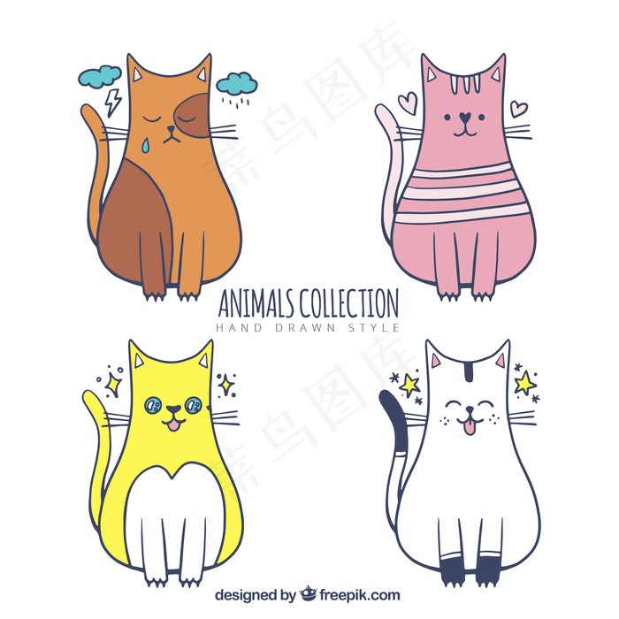 可爱卡通矢量猫