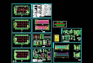 全套3层厂房建筑施工图CAD图纸