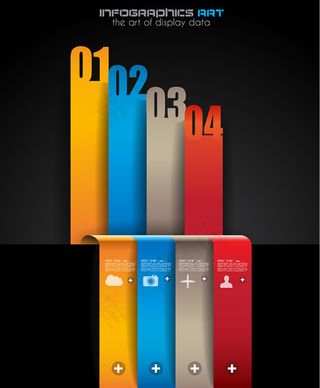 折纸图形数字标签矢量素材