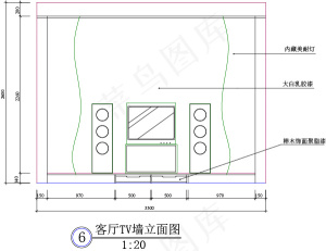 客厅TV墙立面图