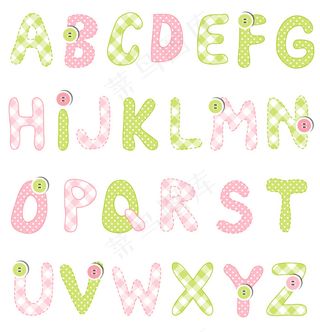 布艺纽扣字母