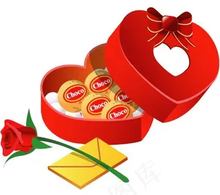 爱心礼品盒图片