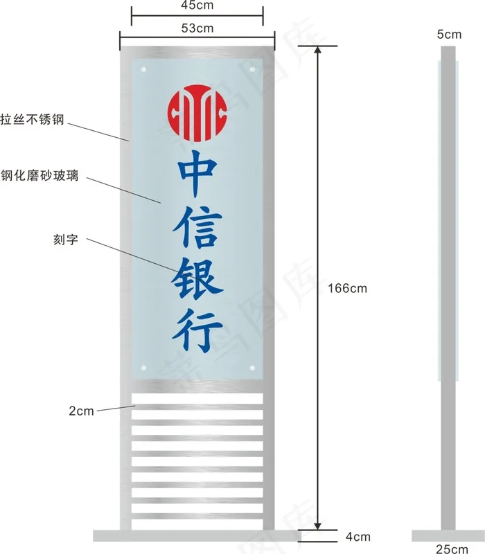 中信银行导视牌设计cdr矢量模版下载