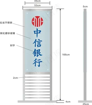 中信银行导视牌设计