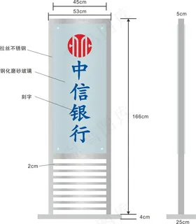 中信银行导视牌设计 中信银行导视牌设计