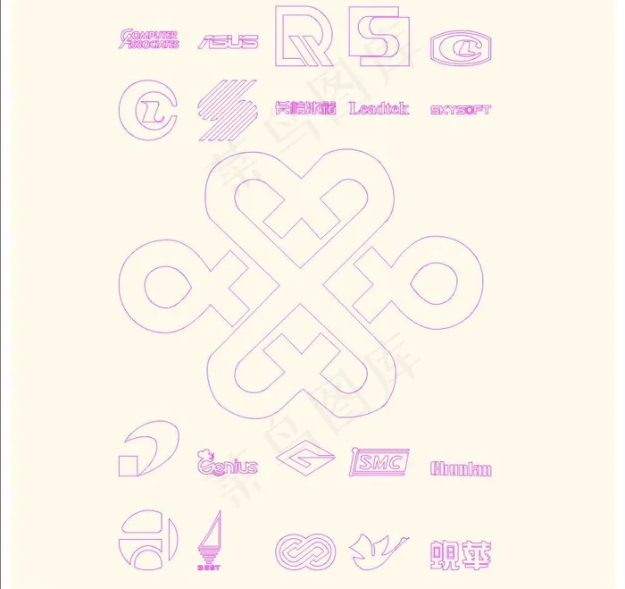 手绘著名品牌商标图片cdr矢量模版下载