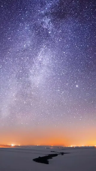 星空下的雪地高清摄影图片