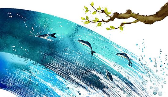 书法五彩水墨笔触背景底纹图片