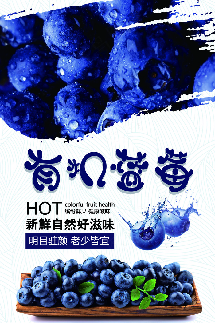 有机蓝莓水果海报设计
