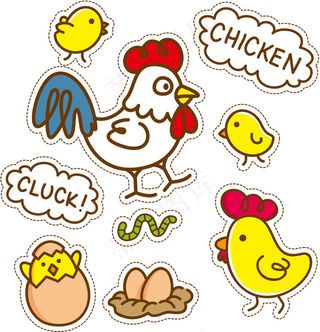 卡通小鸡无缝印花