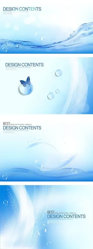 蓝色水纹水滴背景矢量图 蓝色水纹水滴背景矢量图