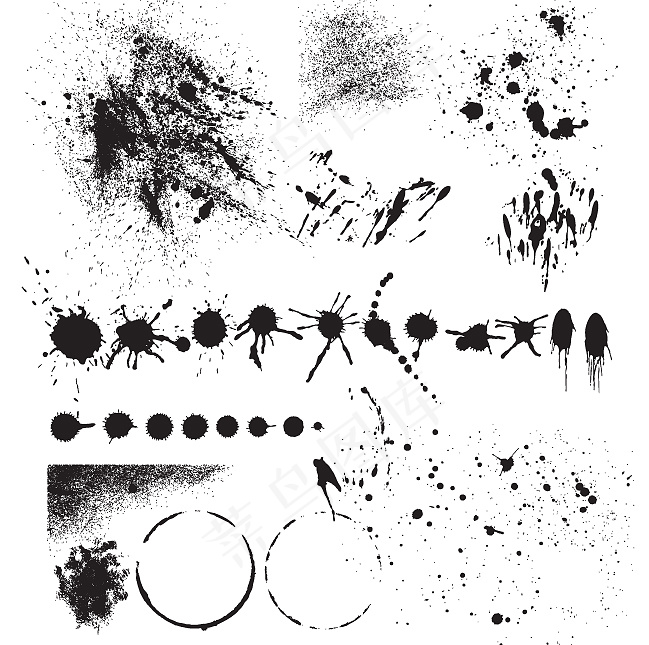 实用墨迹矢量素材eps,ai矢量模版下载