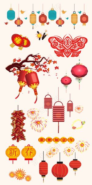 喜庆中秋国庆节鞭炮灯笼烟花AI素材