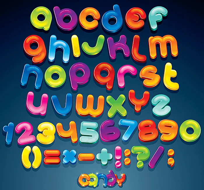 卡通立体字体设计eps,ai矢量模版下载