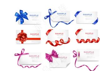 丝带卡片矢量设计模板