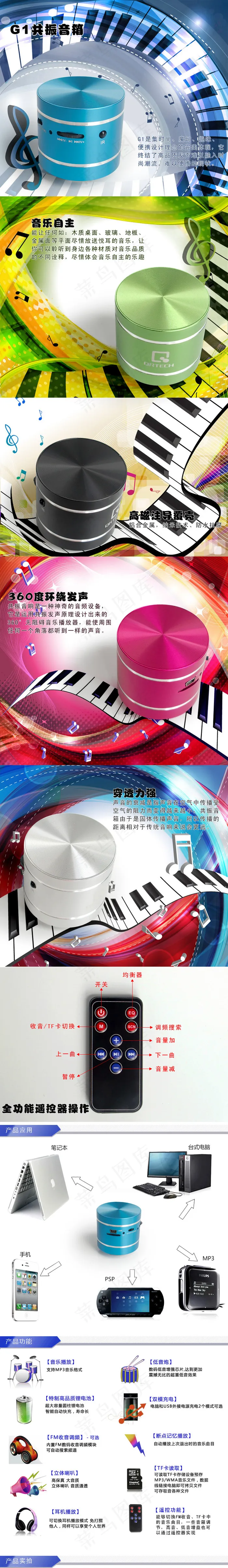 小喇叭详情页psd模版下载