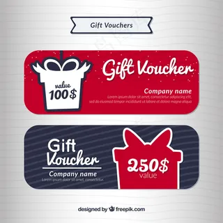 不同颜色的礼品券
