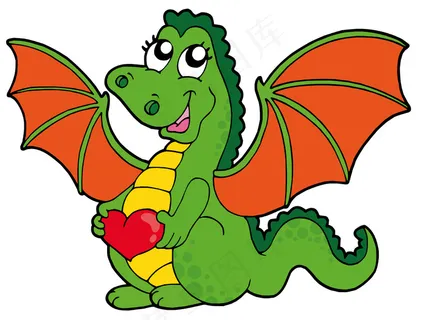 可爱的卡通龙01矢量