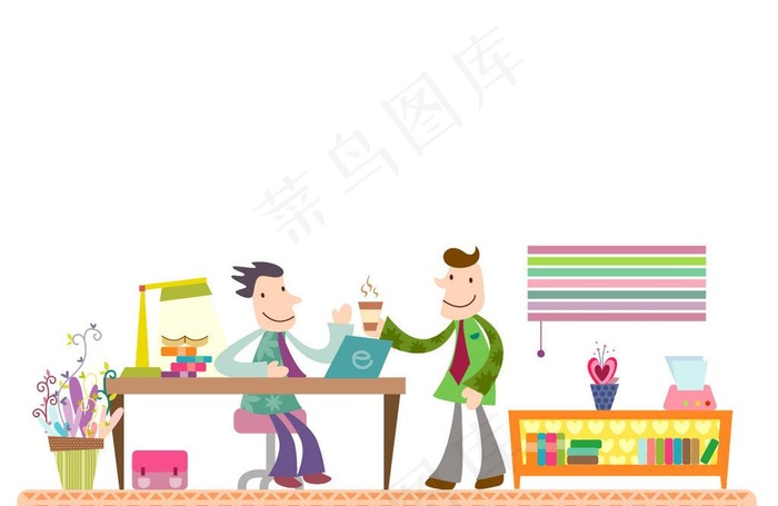 办公人物图片ai矢量模版下载