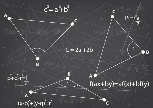 数学几何ai矢量模版下载