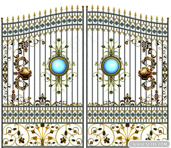 欧式铁艺门PSD素材 9