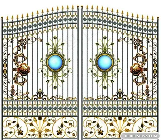 欧式铁艺门PSD素材 9