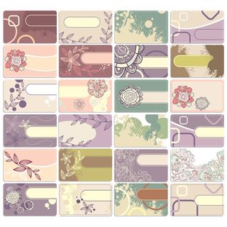 淡雅花纹样式卡片矢量素材