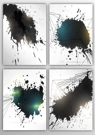 线条国外炫彩泼墨背景