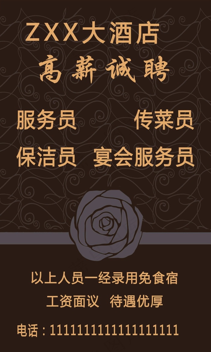 招聘海报(2362X3937(DPI:100))psd模版下载