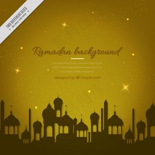 阿拉伯建筑剪影背景