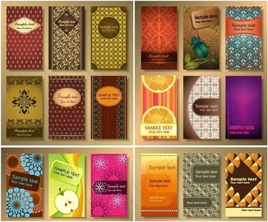 超炫背景时尚名片卡片设计矢量素材