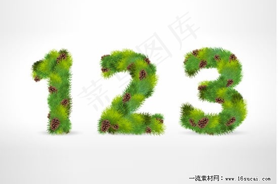 绿色松枝植物字体矢量素材ai矢量模版下载
