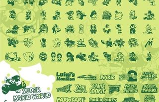 多可爱的超级马里奥的卡通形象的矢量...