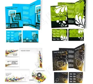 3D效果的企业VI模板矢量素材