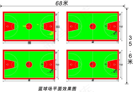 篮球场平面图 篮球场平面图