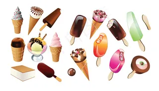 雪糕冰棍矢量素材