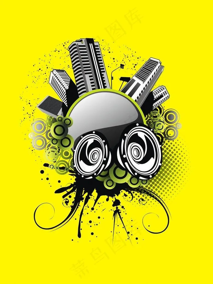 潮流城市音乐图片cdr矢量模版下载